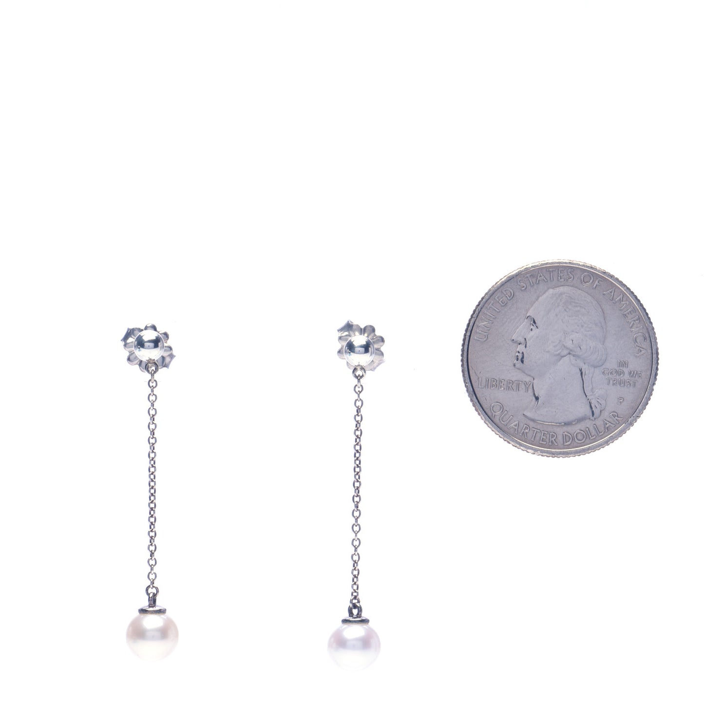 Sterling Silver Pearl Ziegfeld Drop Earrings