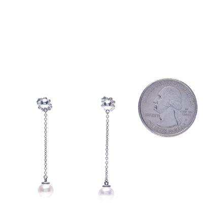 Tiffany Sterling Silver Pearl Ziegfeld Drop Earrings 2 of 6