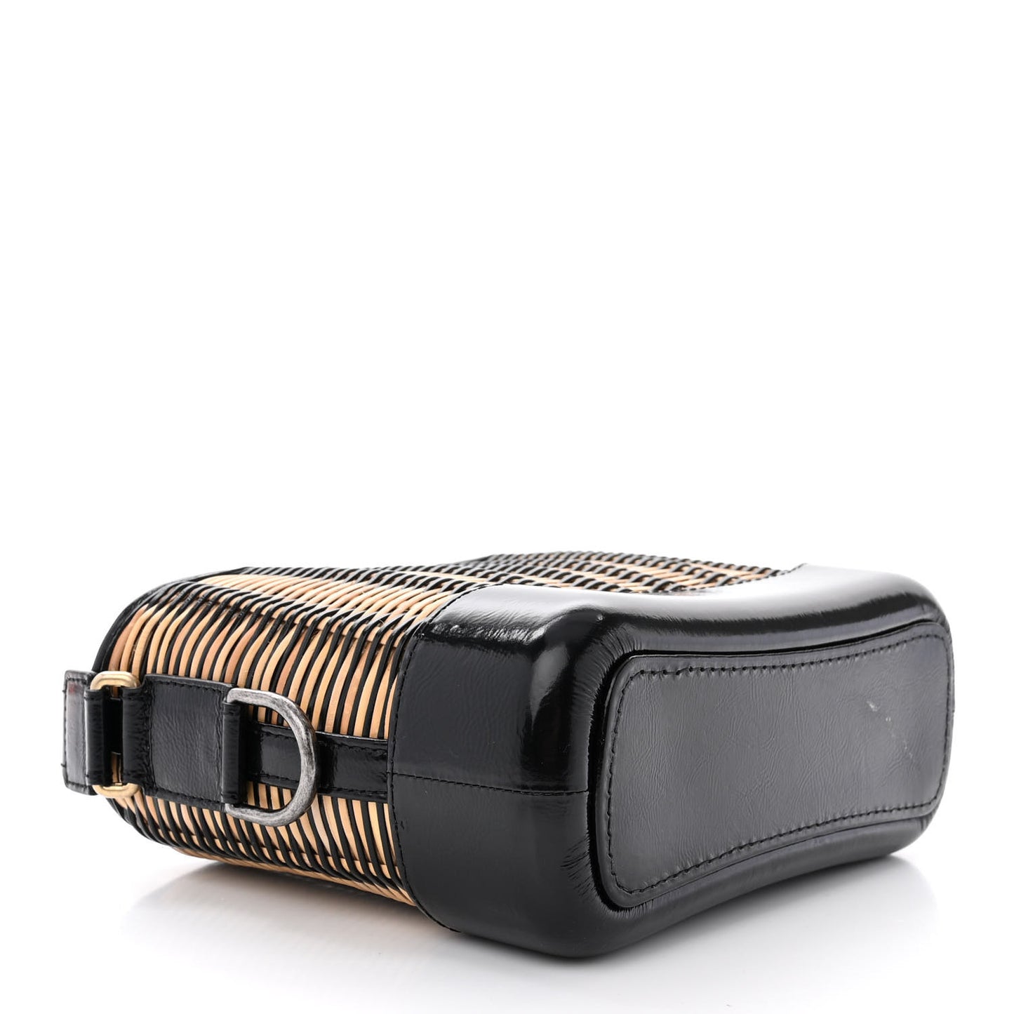 Rattan Calfskin Small Gabrielle Hobo Beige Black