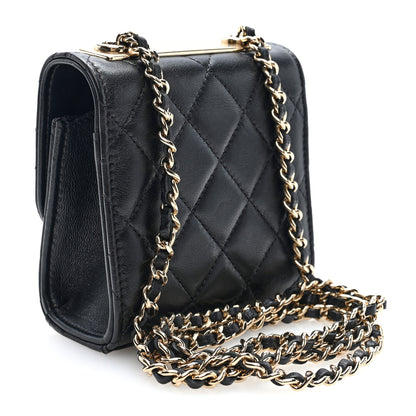 Chanel Lambskin Quilted Mini Trendy CC Clutch With Chain Black 2 of 9