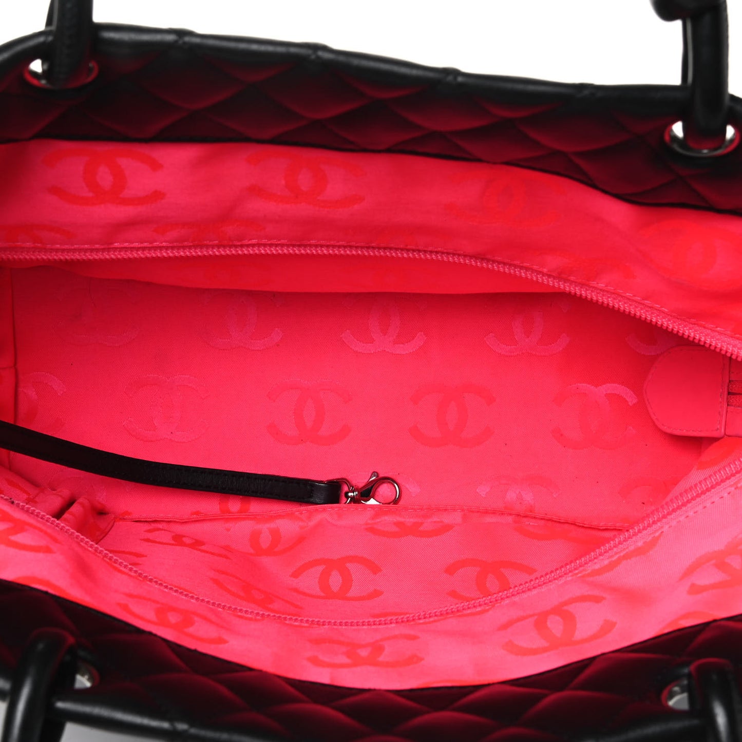 Calfskin Quilted Large Cambon Tote Black