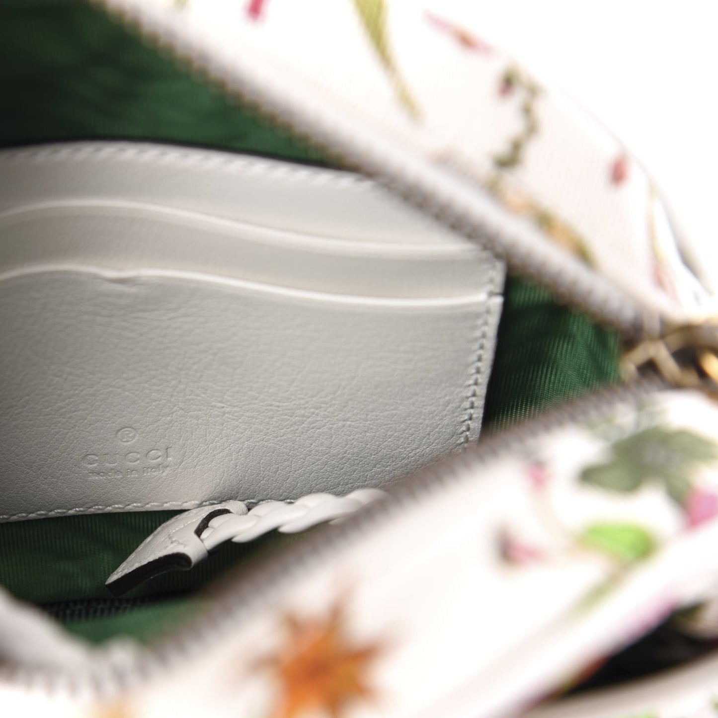 Canvas Flora Floral Trapuntata Mini Zumi Dome Shoulder Bag White
