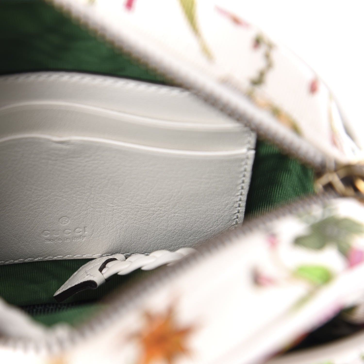 Gucci Canvas Flora Floral Trapuntata Mini Zumi Dome Shoulder Bag White 10 of 12