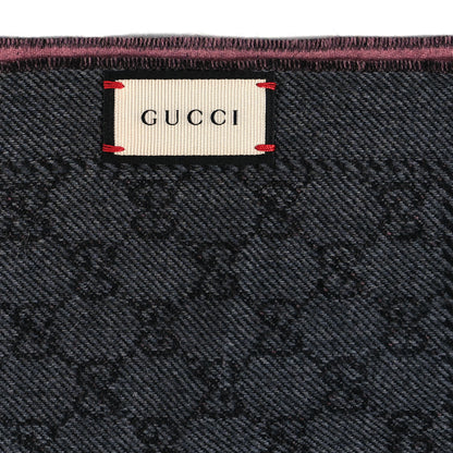 Gucci Wool GG Monogram Lonarin Fringe Scarf Anthracite Pink 3 of 4