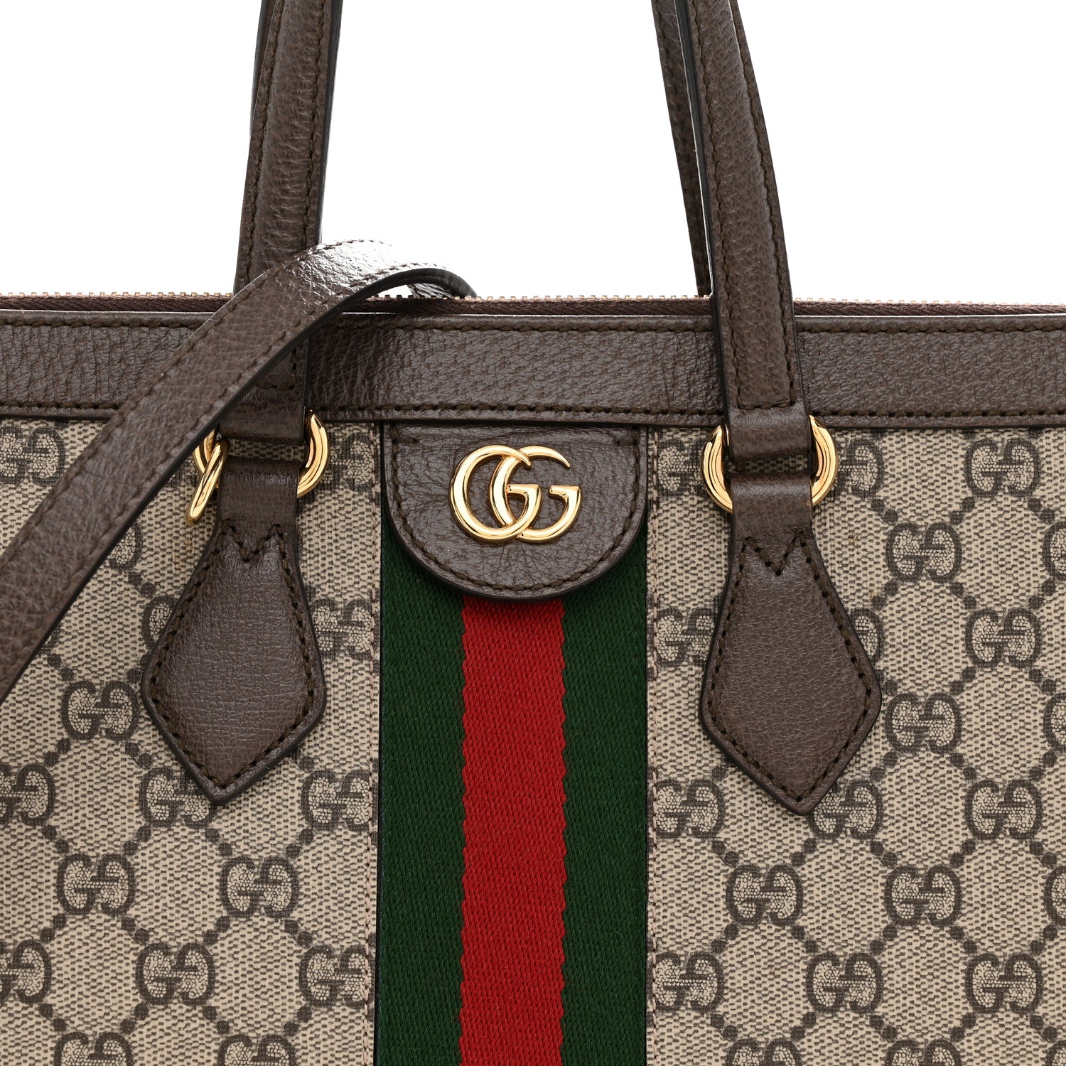 Gucci GG Supreme Monogram Web Medium Ophidia Tote Bag Brown 8 of 11