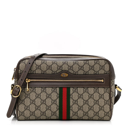Gucci GG Supreme Monogram Web Small Ophidia Shoulder Bag Brown 1 of 10