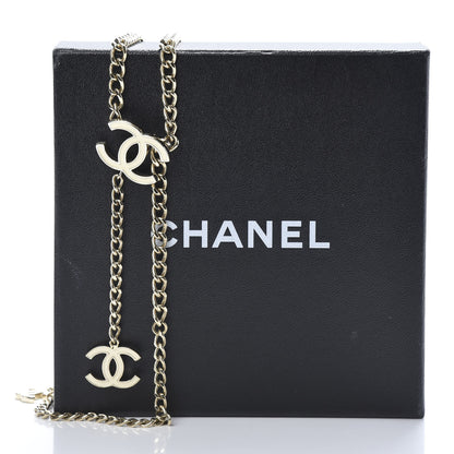 Chanel Enamel CC Ceinture Fantai Adjustable Belt Gold White 4 of 4