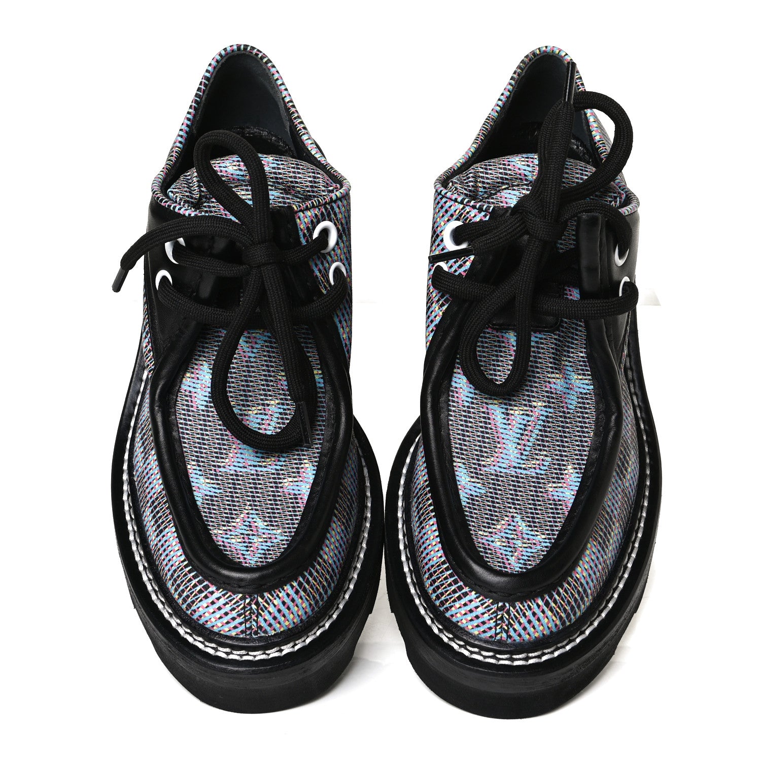 Louis Vuitton Damier LV Pop Beaubourg Platform Derby Shoes 35 Blue 5 of 11
