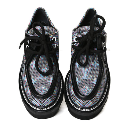 Louis Vuitton Damier LV Pop Beaubourg Platform Derby Shoes 35 Blue 5 of 11