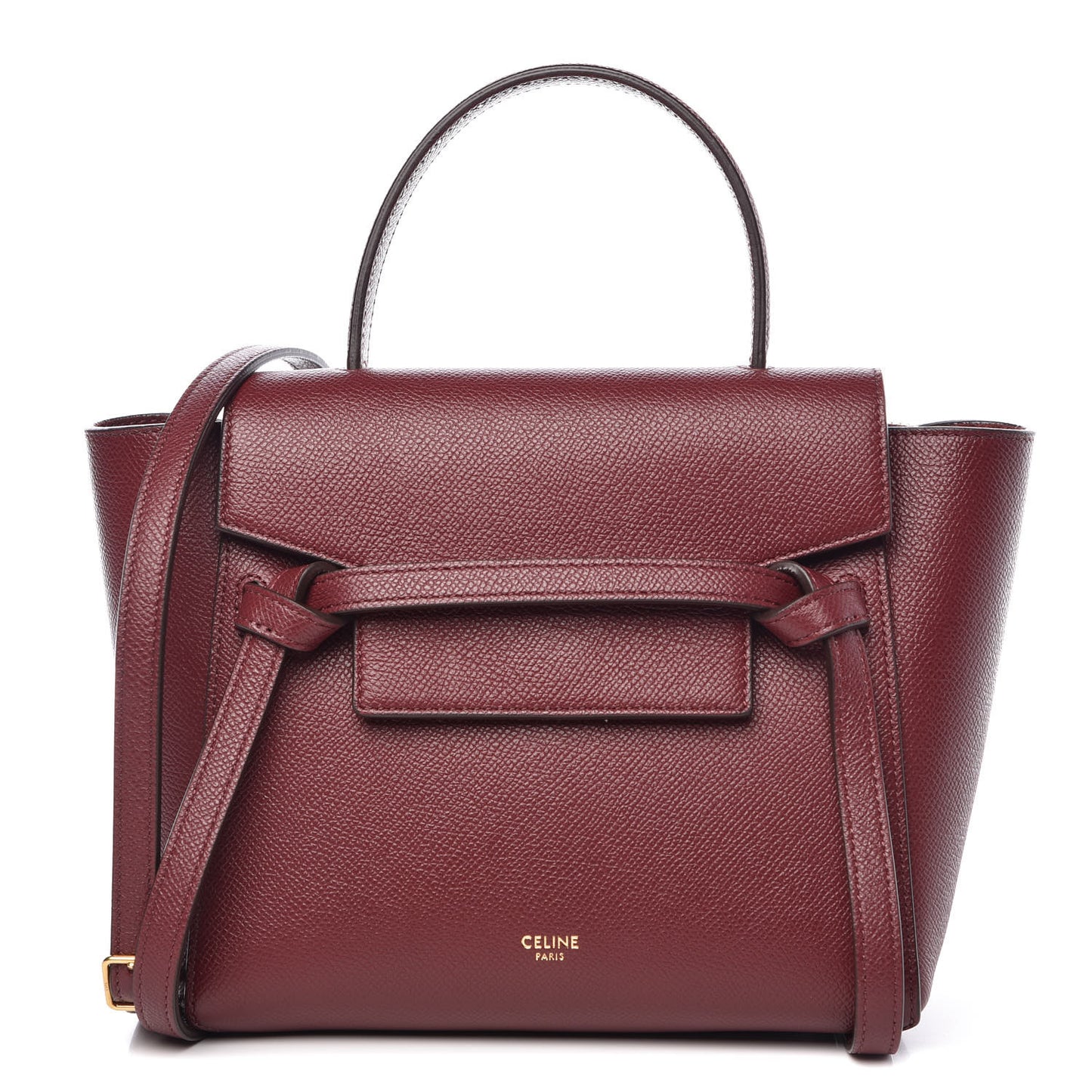 Grained Calfskin Nano Belt Bag Light Burgundy