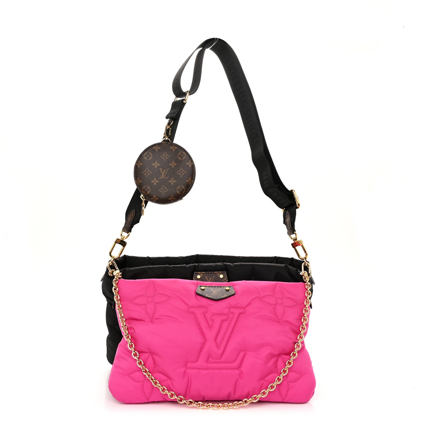 Econyl Monogram Pillow Maxi Multi Pochette Accessories Black Fuchsia