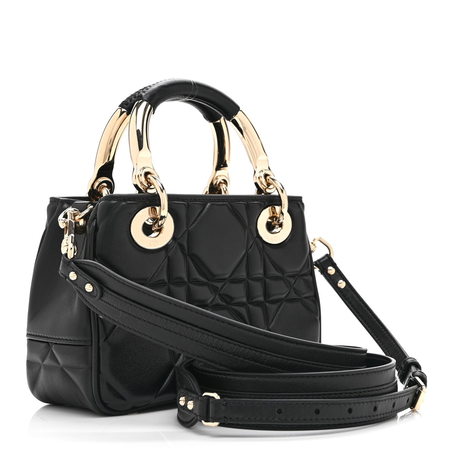 Christian Dior Calfskin Cannage Mini The Lady 95.22 Black 3 of 10
