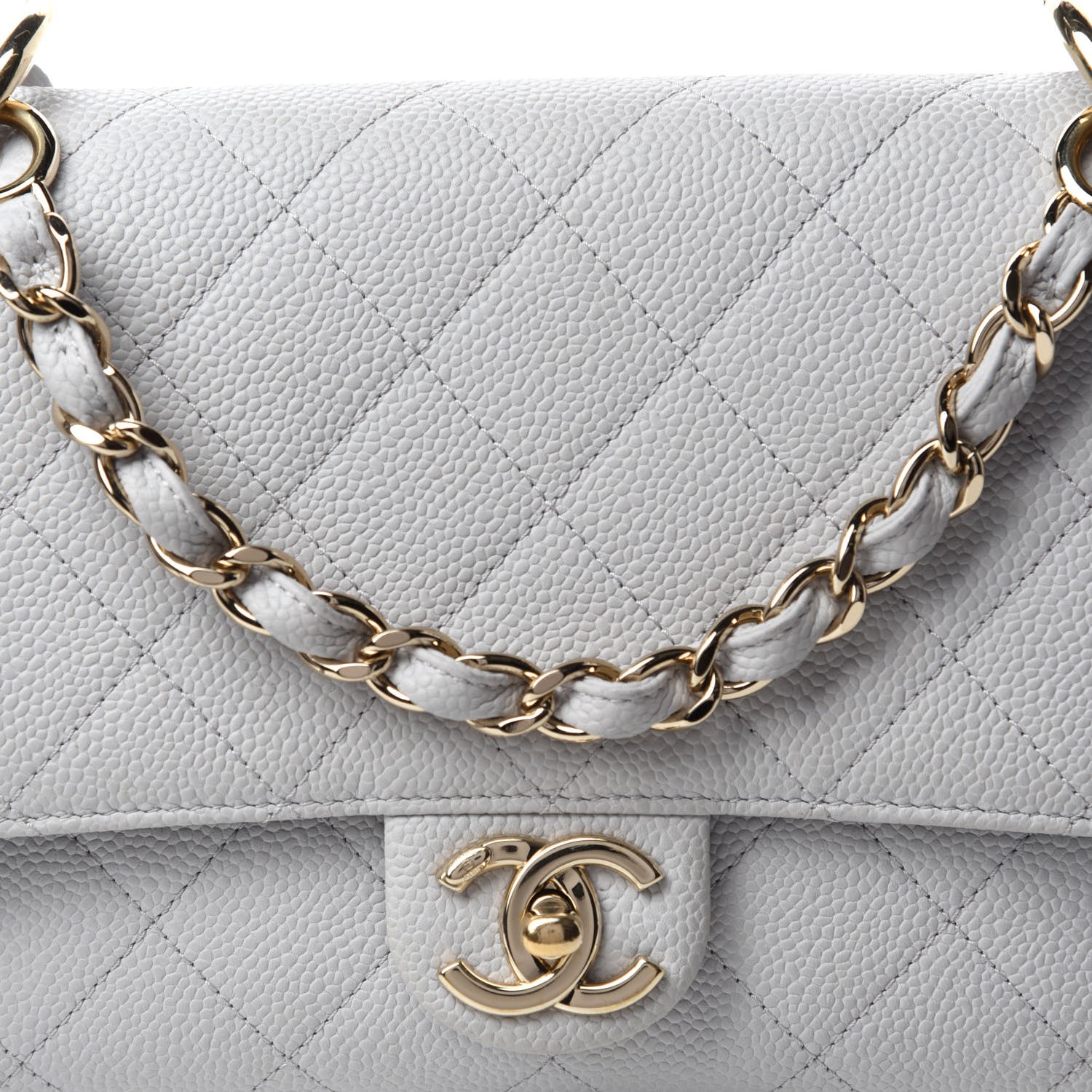 Chanel Caviar Quilted City Walk Flap Light Grey 14 of 15