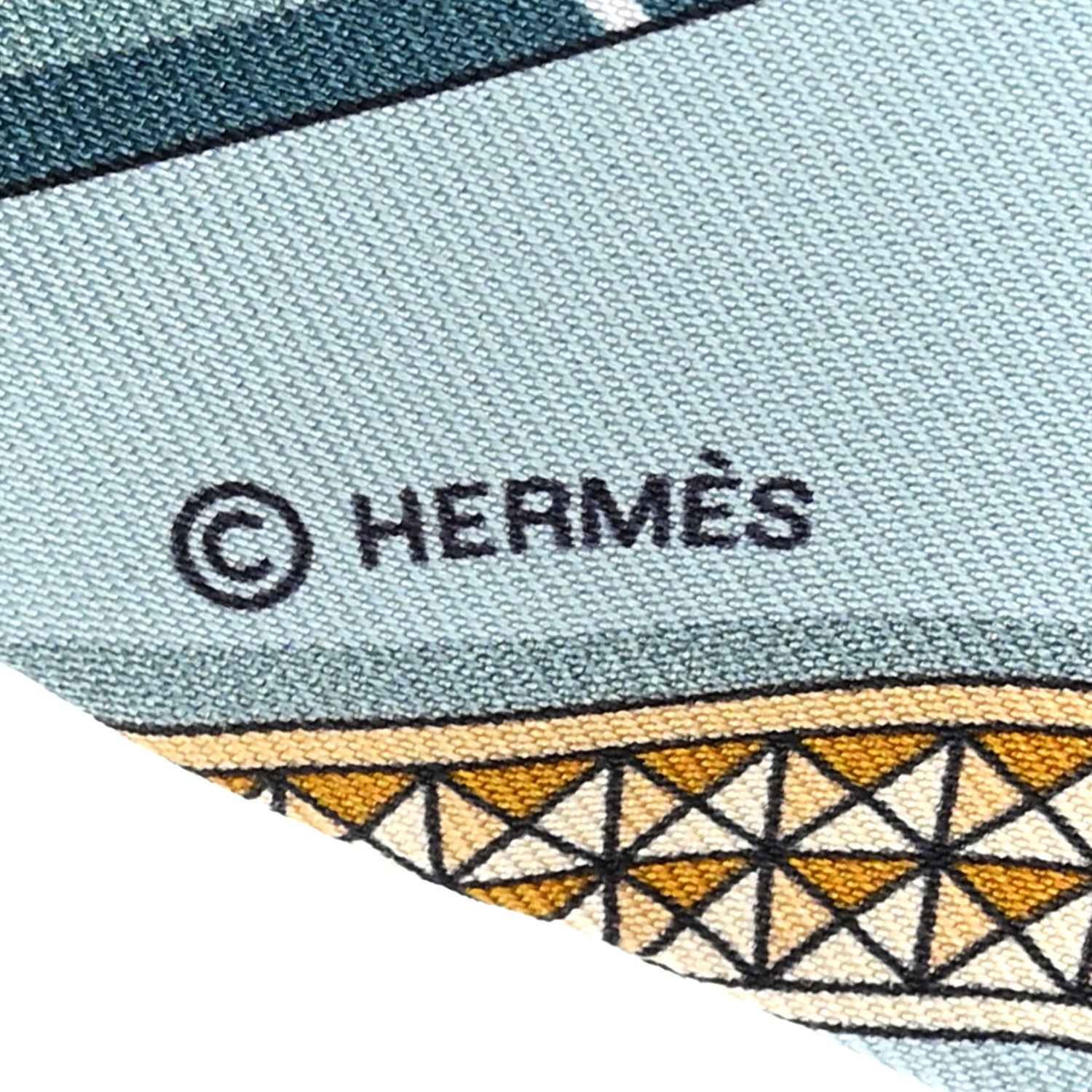 Hermes Silk Grand Apparat Twilly Argile Clair Orange Jaune 3 of 3