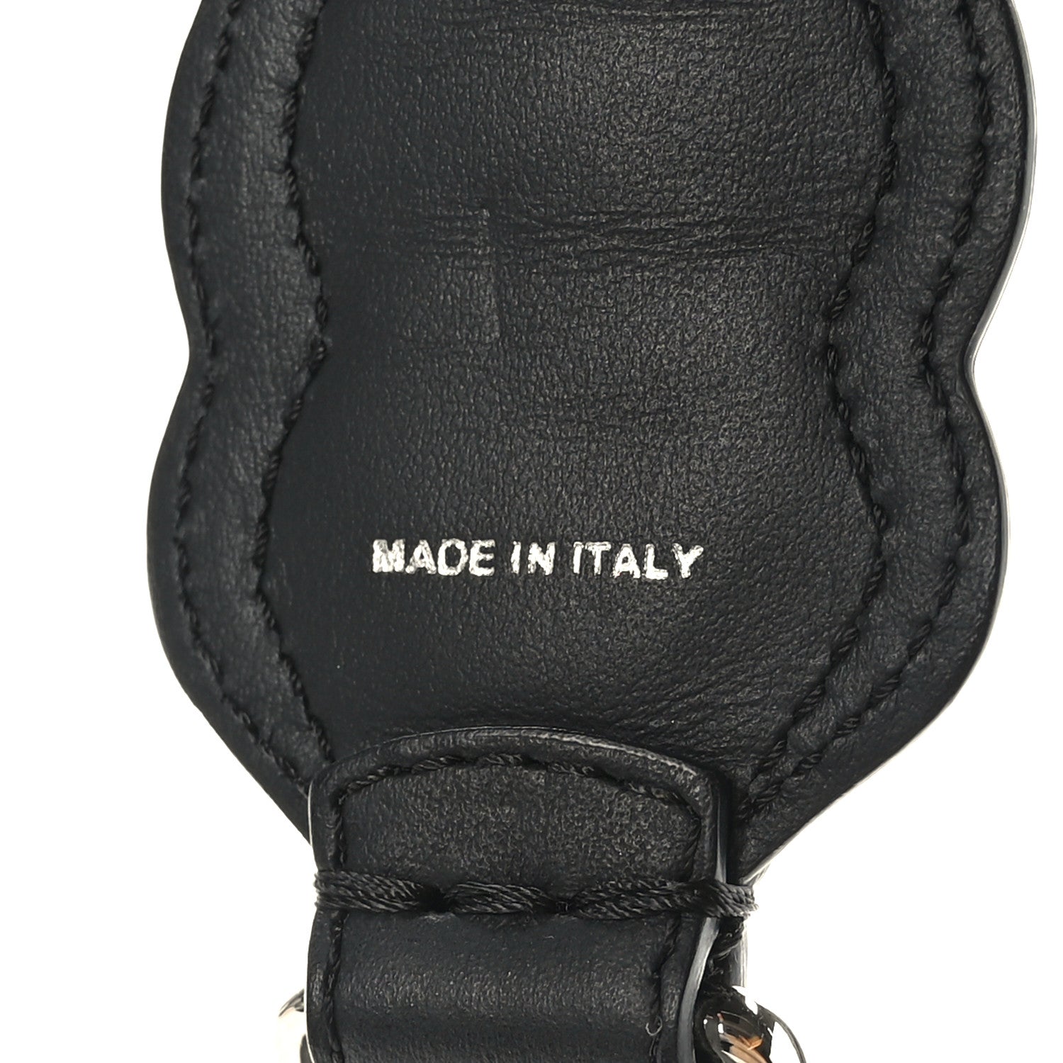 Fendi Calfskin Pearl Snakeskin Embellished Strap You Black Camelia 5 of 5