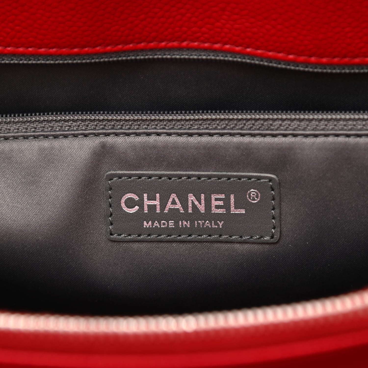 Chanel Caviar Quilted Grand Shopping Tote GST Red 6 of 12