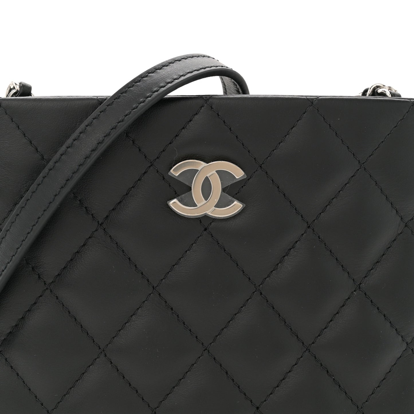 Lambskin Quilted Crossbody Bag Black