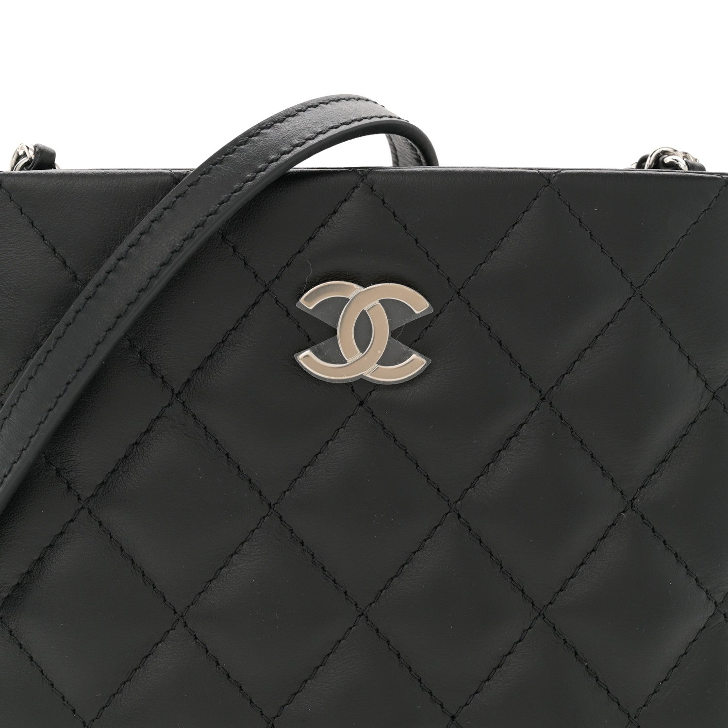Chanel Lambskin Quilted Crossbody Bag Black 8 of 10