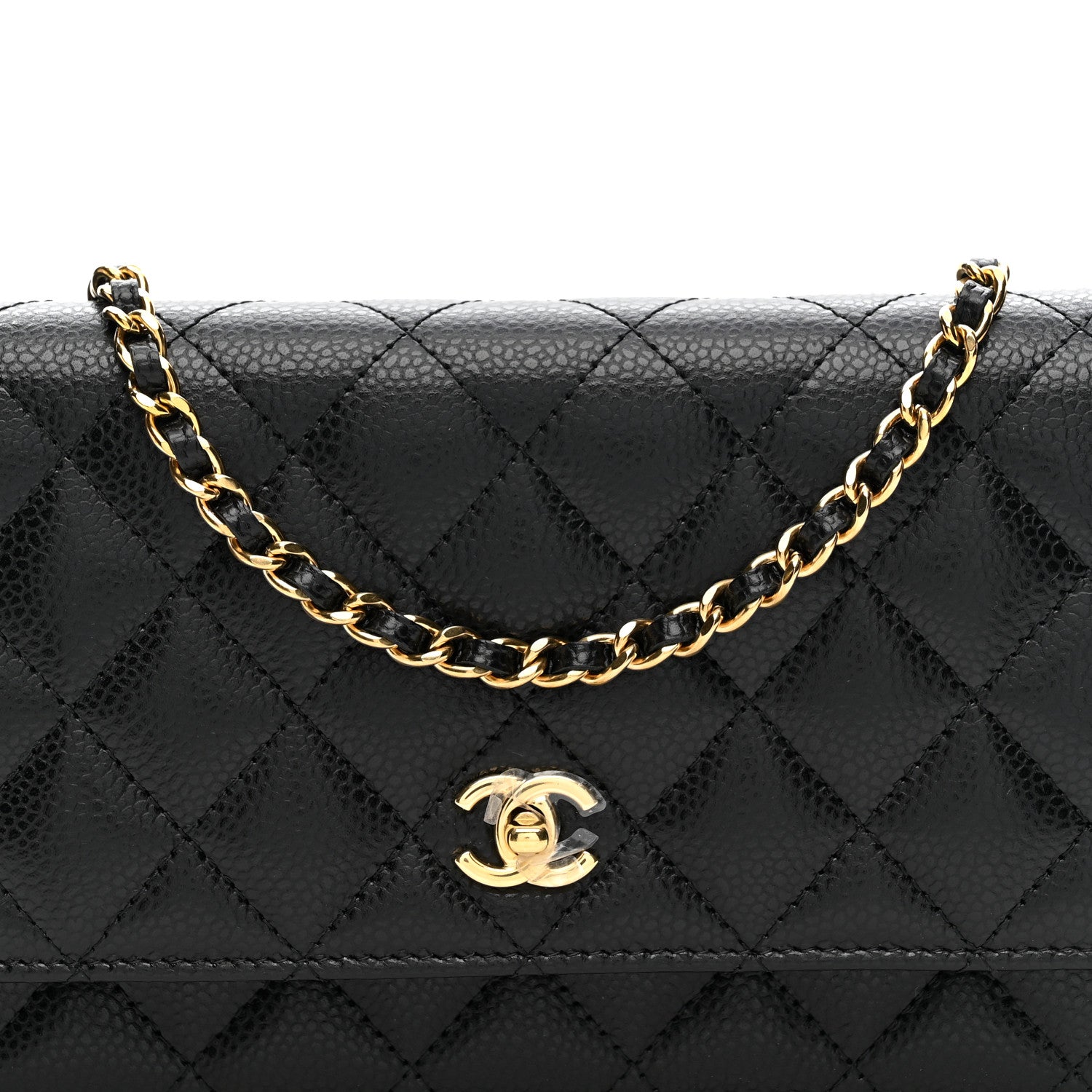 Chanel Caviar Quilted CC Turnlock Wallet On Chain WOC Black 9 of 12