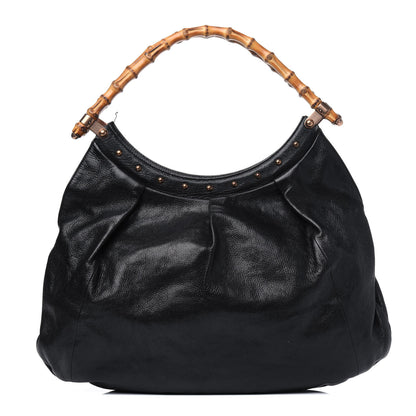 Gucci Calfskin Bamboo Top Handle Bag Black 1 of 7