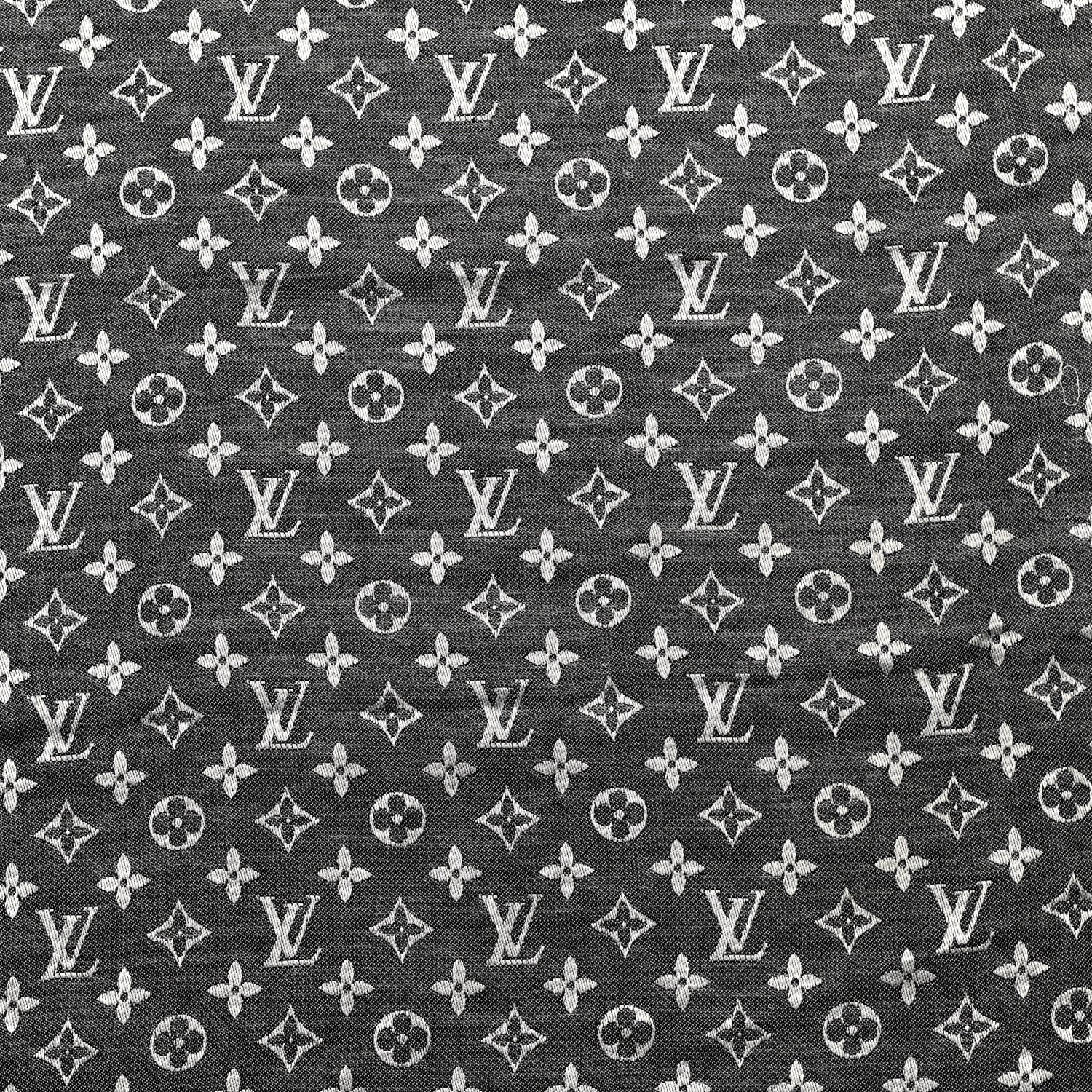 Louis Vuitton Silk Wool Monogram Denim Shawl Black 3 of 10