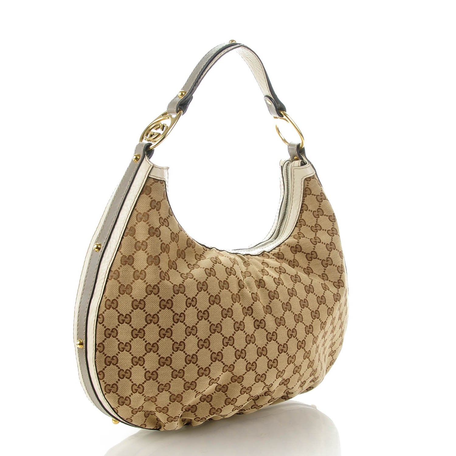 Gucci Monogram Medium Interlocking Hobo Off White 3 of 8