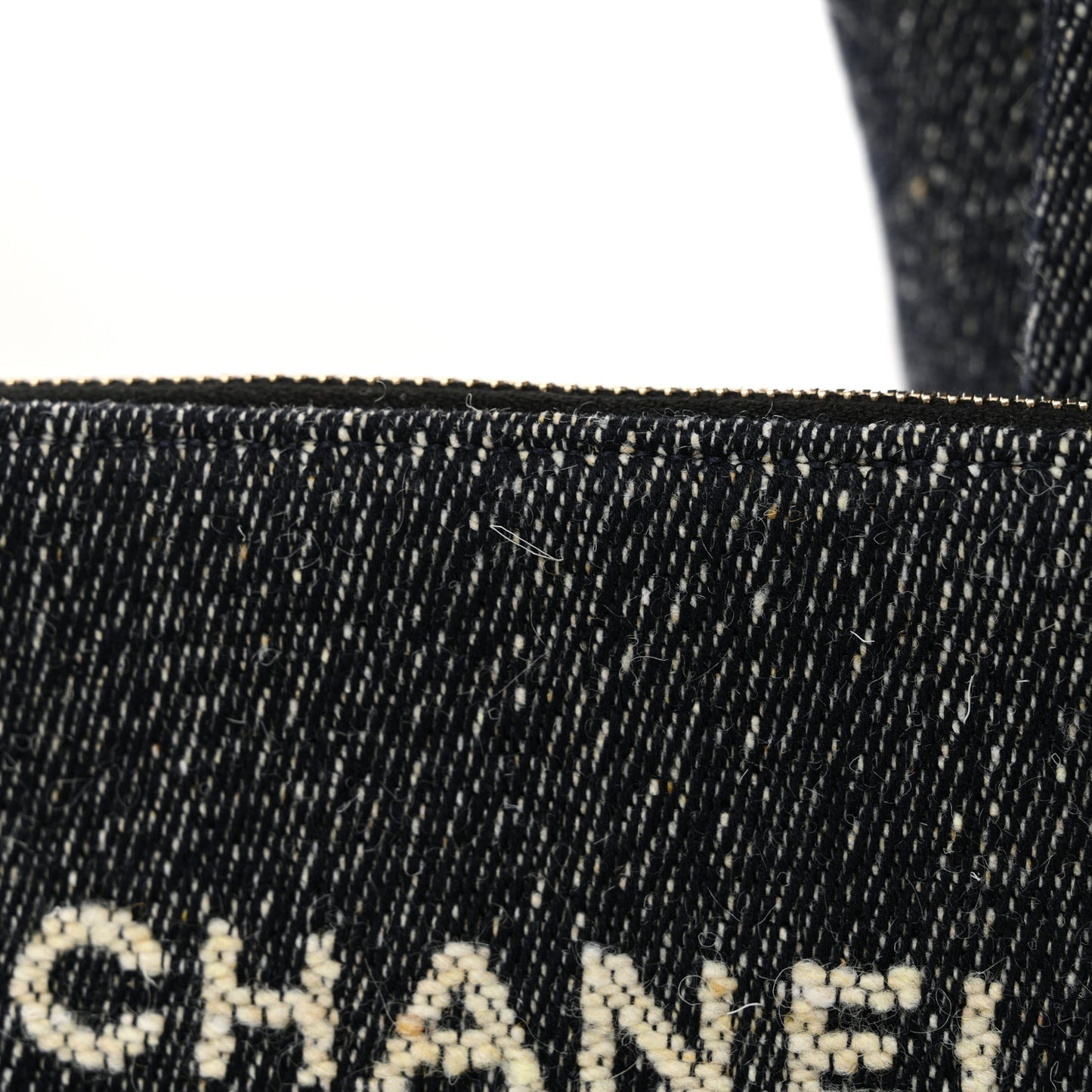 Denim Small Deauville Tote Dark Blue White