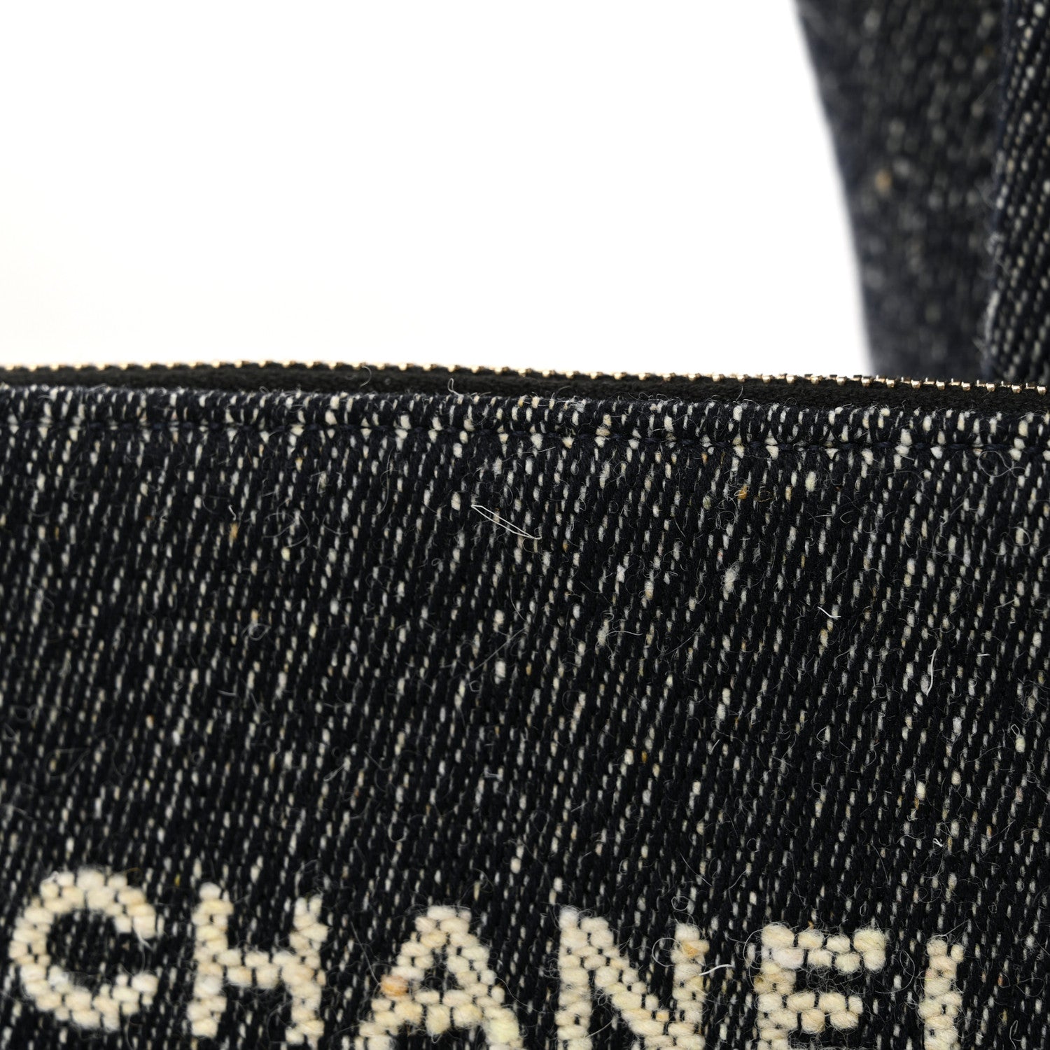 Chanel Denim Small Deauville Tote Dark Blue White 12 of 12