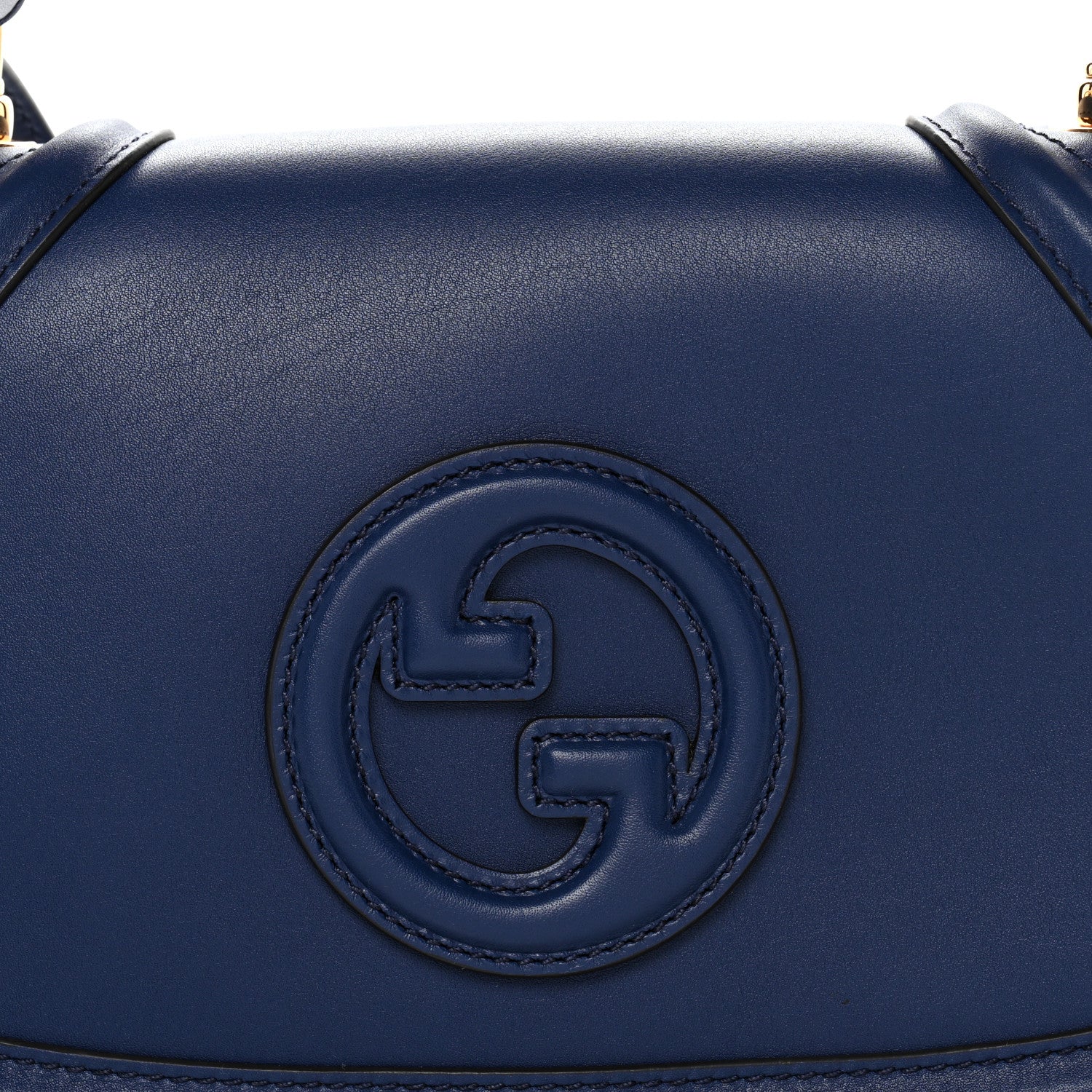 Gucci Roxy Calfskin Medium Blondie Top Handle Bag Blue Agata 8 of 11