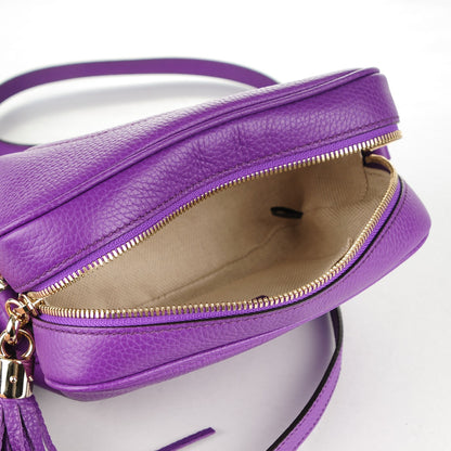 Gucci Pebbled Calfskin Small Soho Disco Bag Shine Purple 5 of 7