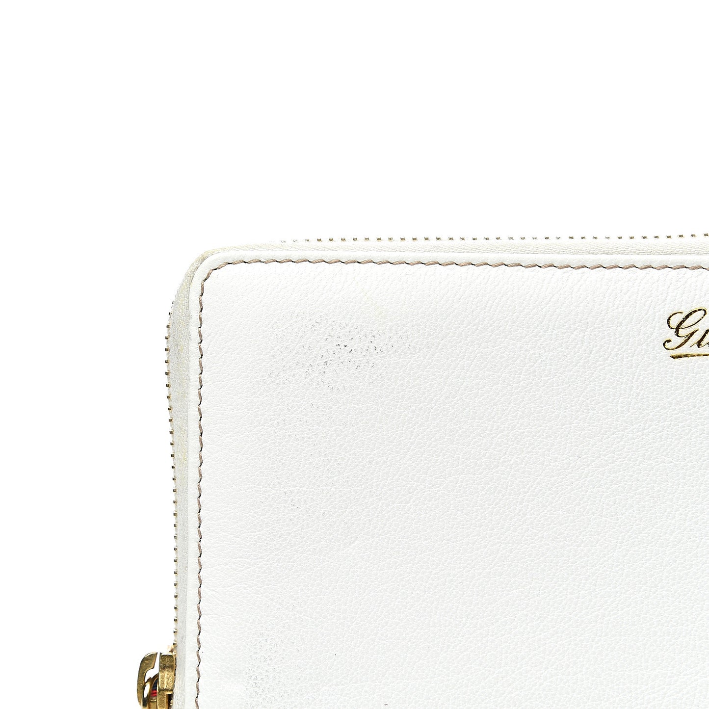 Calfskin Capri Zip Around Wallet White