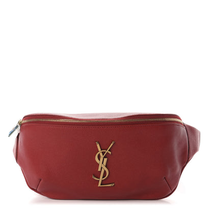 Saint Laurent Grain De Poudre Monogram Belt Bag Rouge Eros 1 of 10