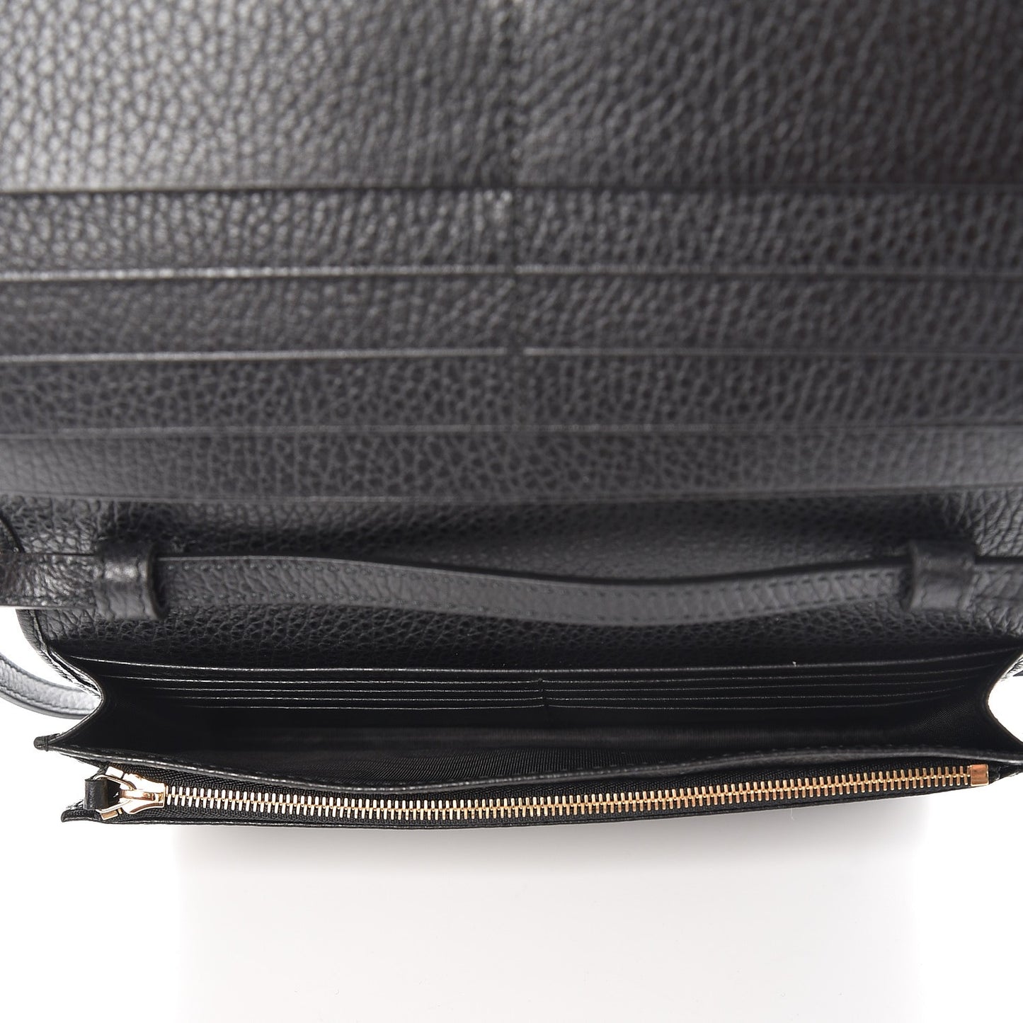 Dollar Calfskin Mini Swing Wallet Bag Black