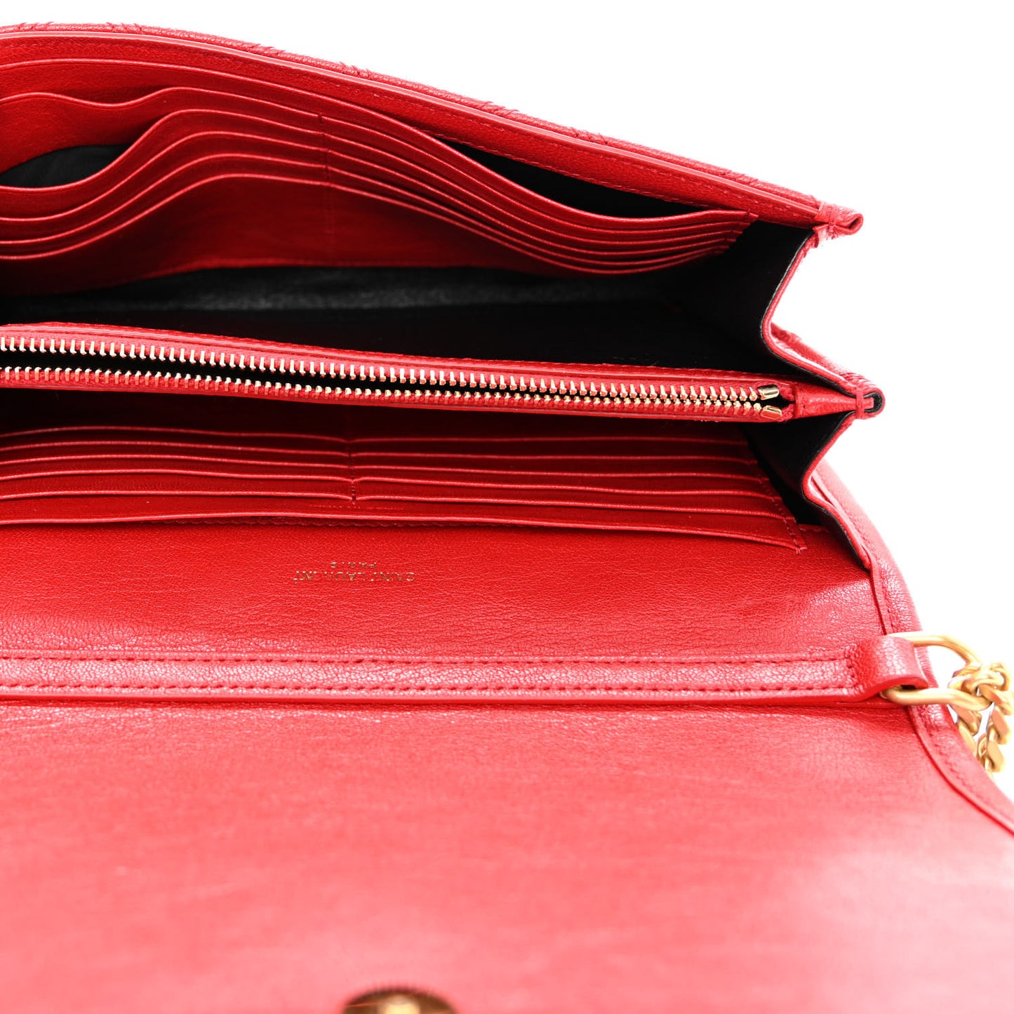 Lambskin Diamond Quilted Becky Chain Wallet Rouge Eros