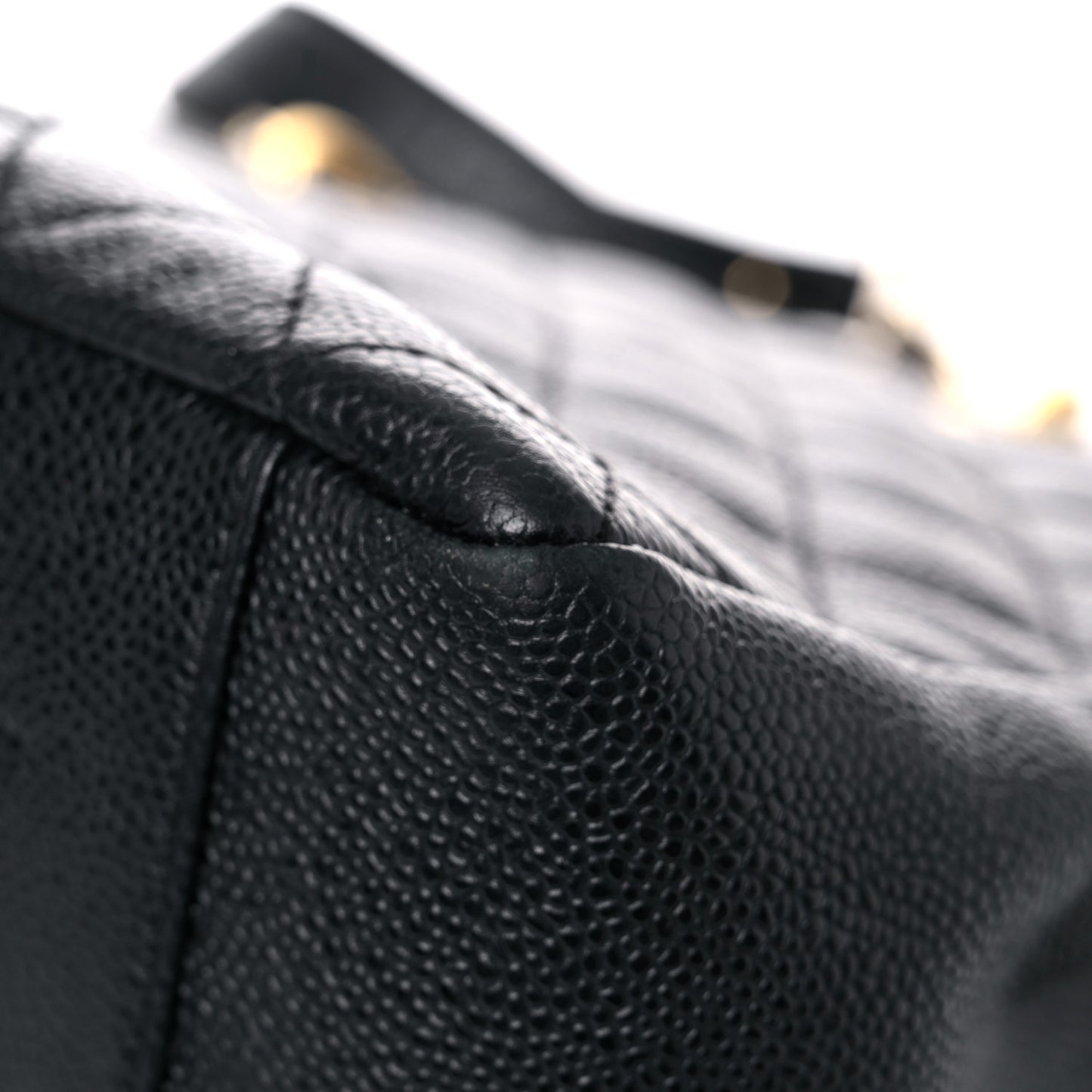 Caviar Quilted Grand Shopping Tote GST Black