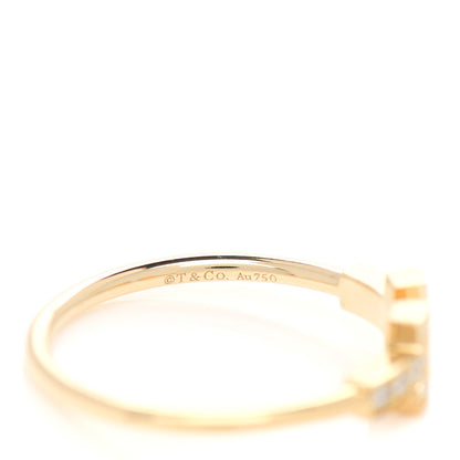 Tiffany 18K Yellow Gold Diamond T Wire Ring 56 7.75 4 of 5