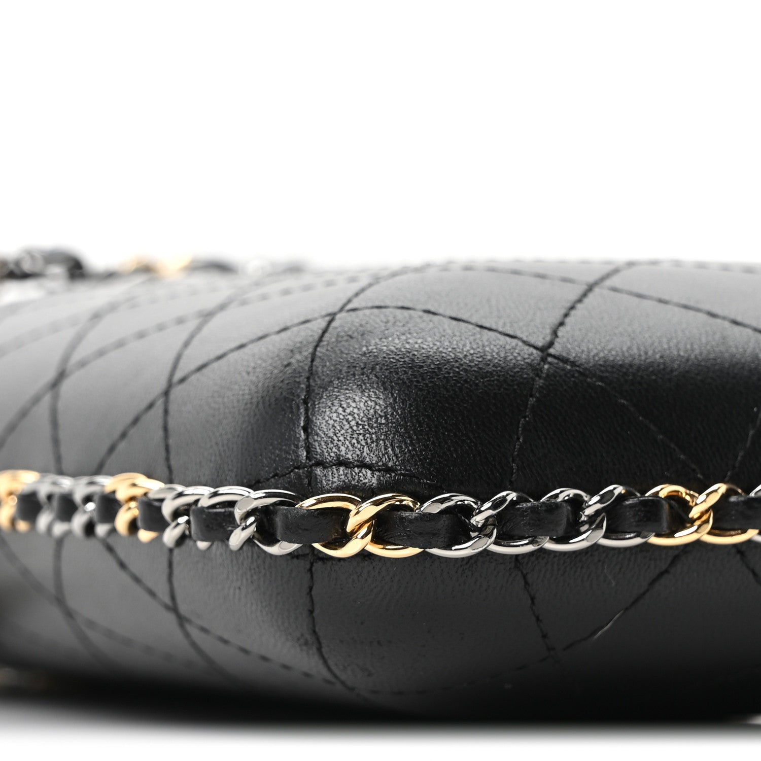 Chanel Lambskin Quilted Chain Around Phone Holder Black 9 of 10