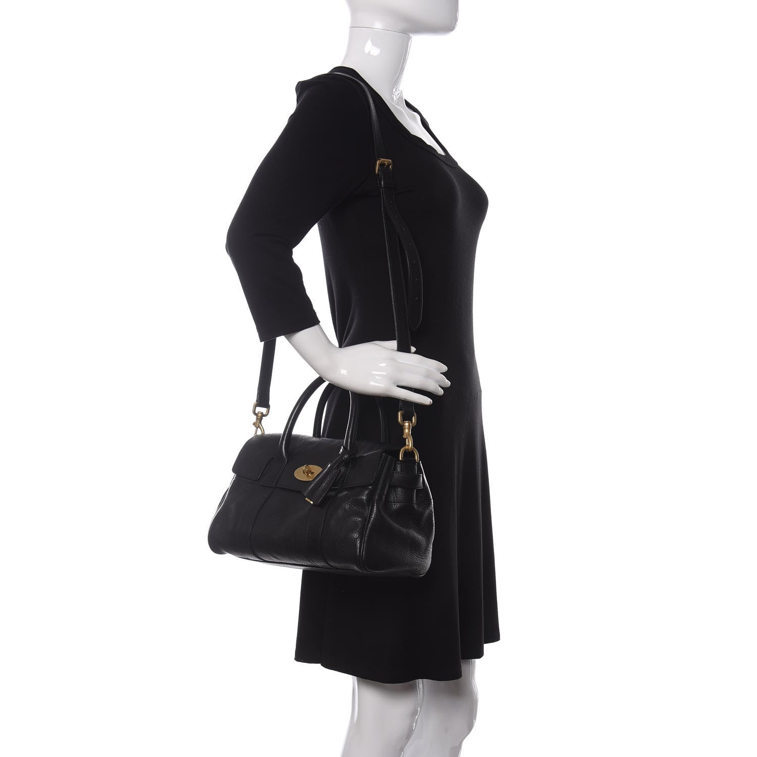 Mulberry Natural Leather Small Bayswater Black 2 of 10