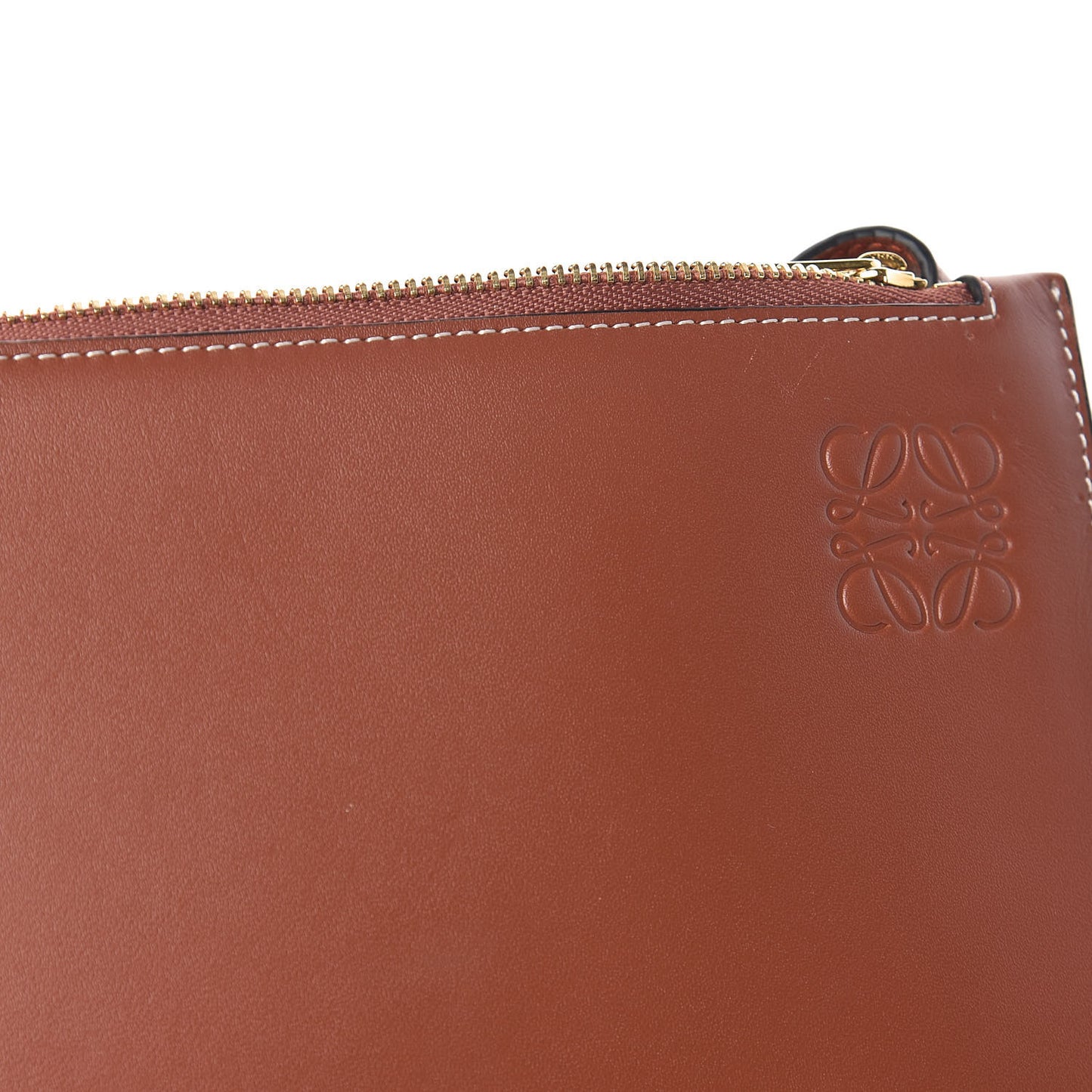 Calfskin Gate Double Zip Pouch Crossbody Brick