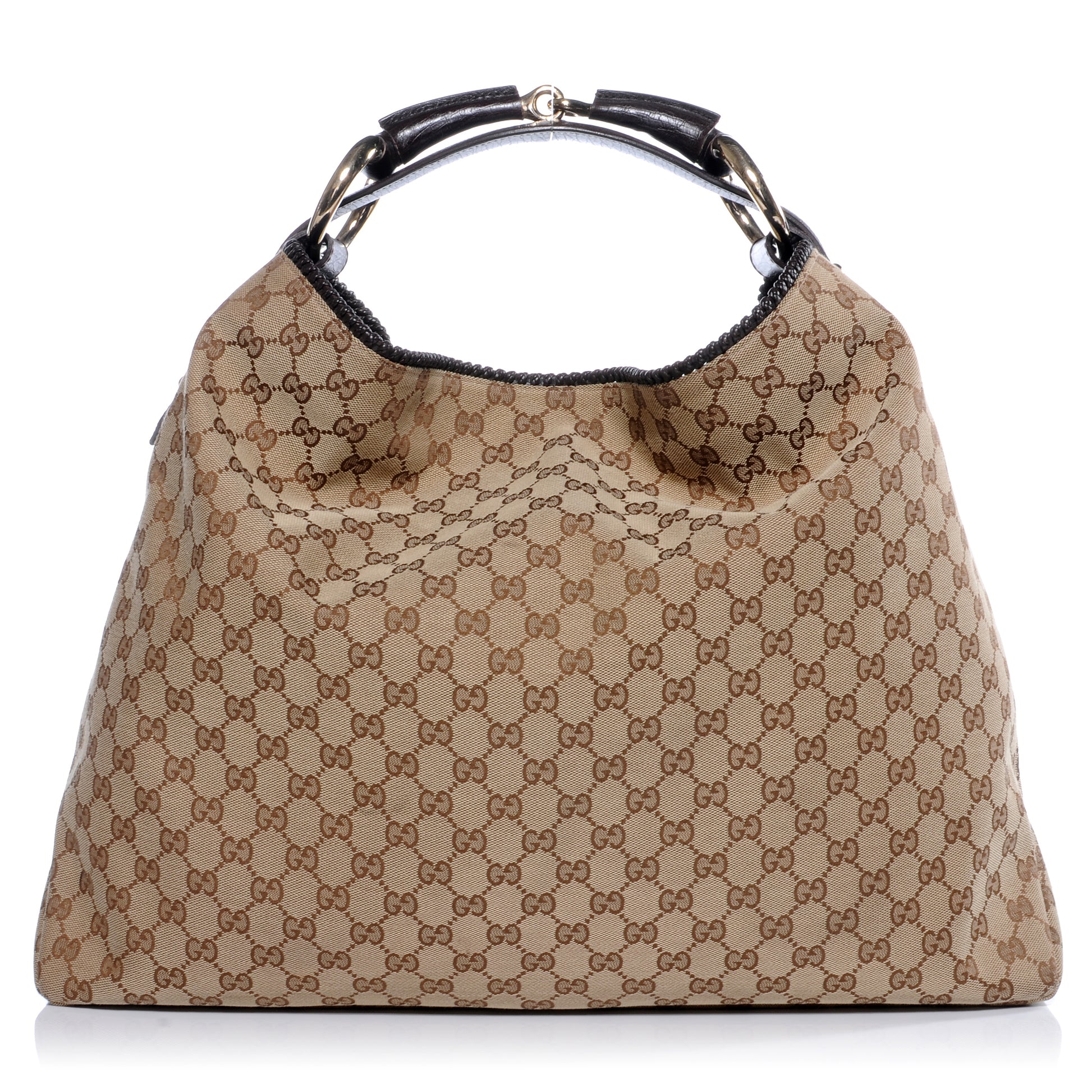 Gucci Monogram Large Horsebit Chain Hobo Ebony 1 of 9
