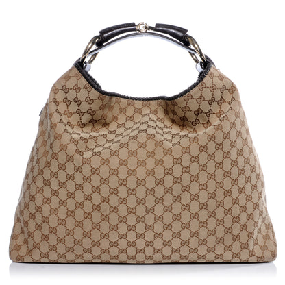 Gucci Monogram Large Horsebit Chain Hobo Ebony 1 of 9