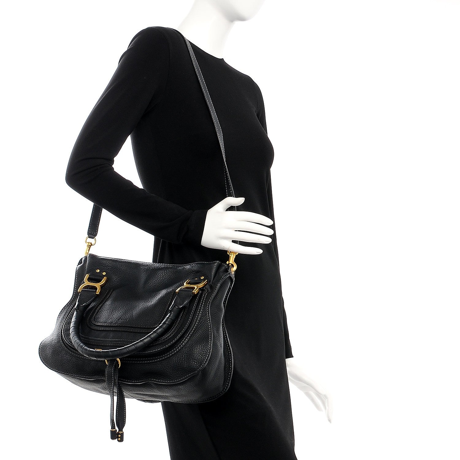 Chloe Calfskin Medium Marcie Satchel Black 2 of 8