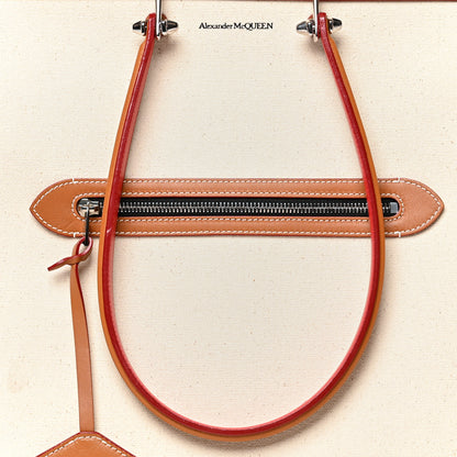 Alexander McQueen Canvas The Tall Story Shoulder Bag Natural Tan 7 of 10