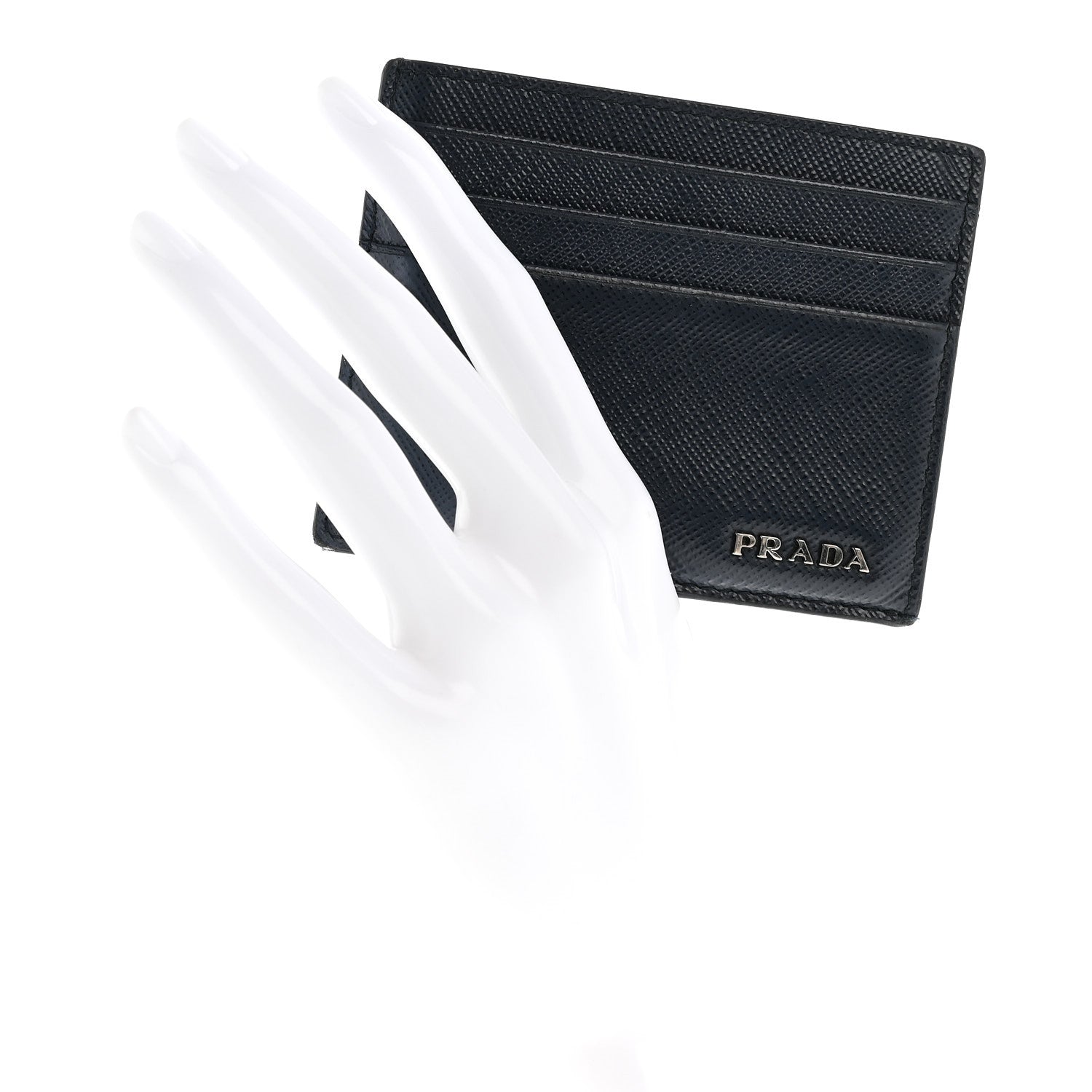 Prada Saffiano Card Holder Baltico 2 of 8