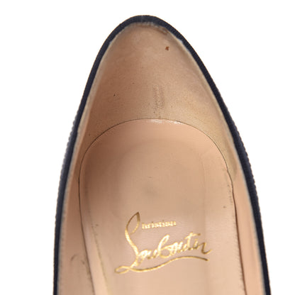 Christian Louboutin Nappa Grosgrain Netmi 70 Pumps 36.5 Navy 16 of 16