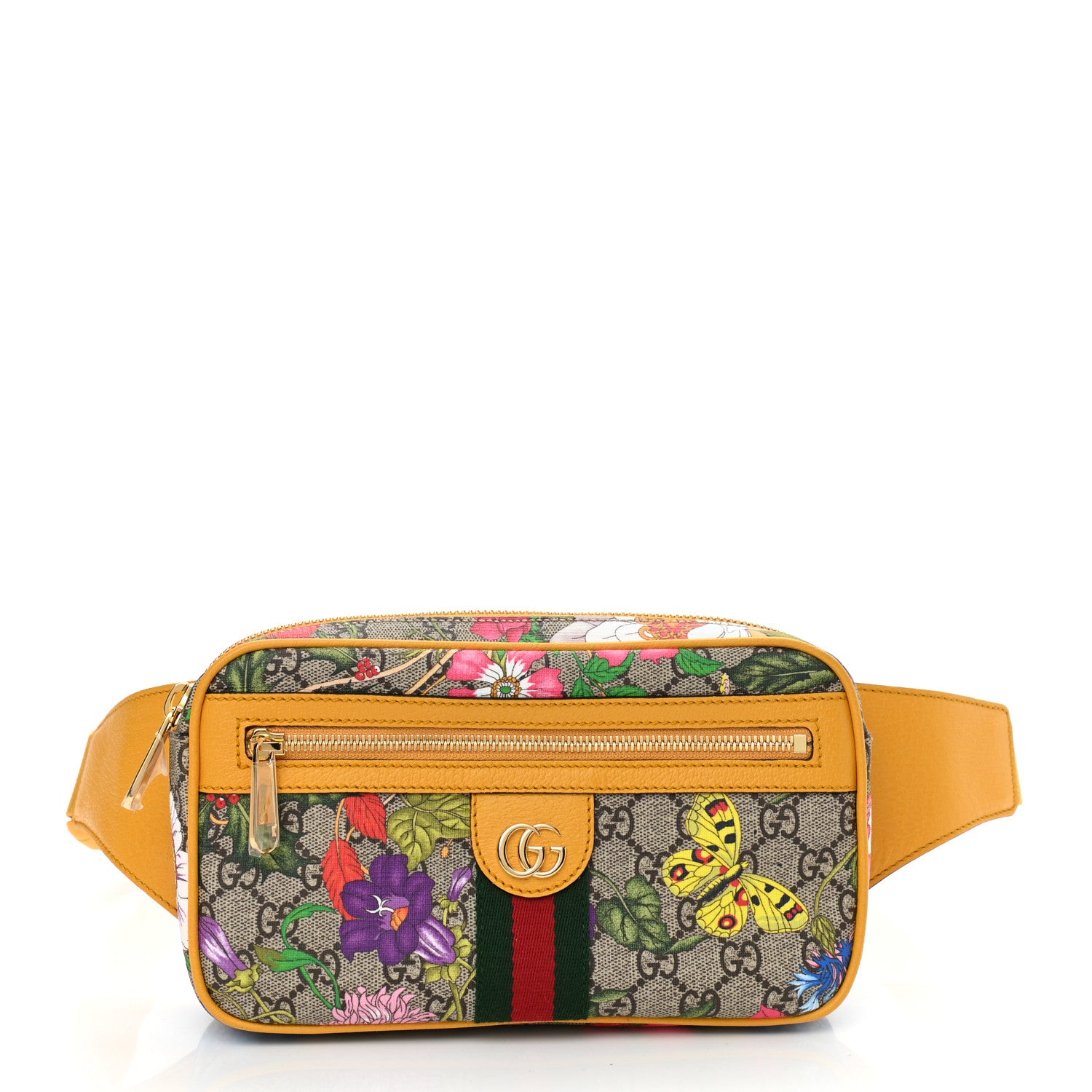Gucci GG Supreme Monogram Flora Medium Ophidia Belt Bag Beige Multicolor Crop 1 of 9