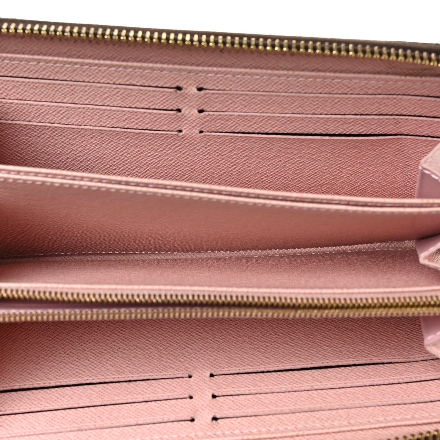 Damier Ebene Zippy Wallet Rose Ballerine