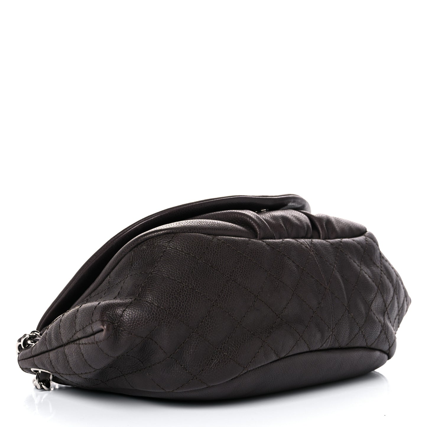 Caviar Half Moon Large Flap Dark Brown