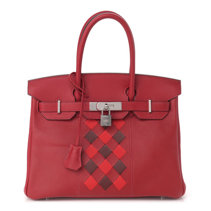 Hermes Swift Epsom Tressage Birkin 30 Rouge Piment Rouge De Coeur Rouge H 1 of 12