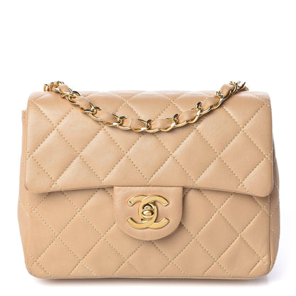 Chanel Lambskin Quilted Mini Square Flap Beige 1 of 15